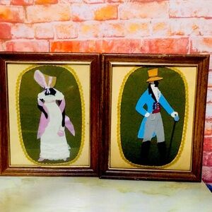 Antique Victorian Framed Silhouette   Art Set